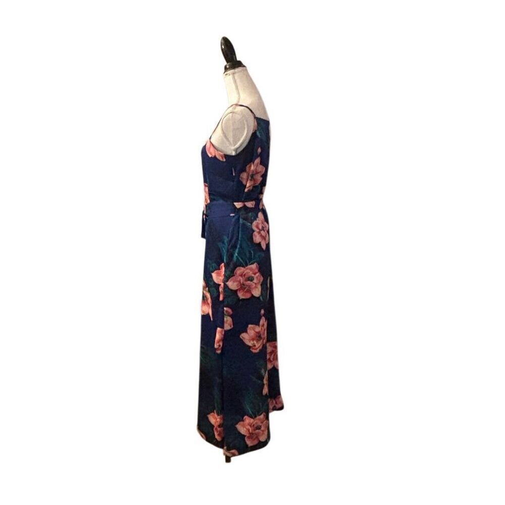 Banana Republic Navy Floral Maxi Dress Spaghetti Strap Size Large - Picture 5 of 11